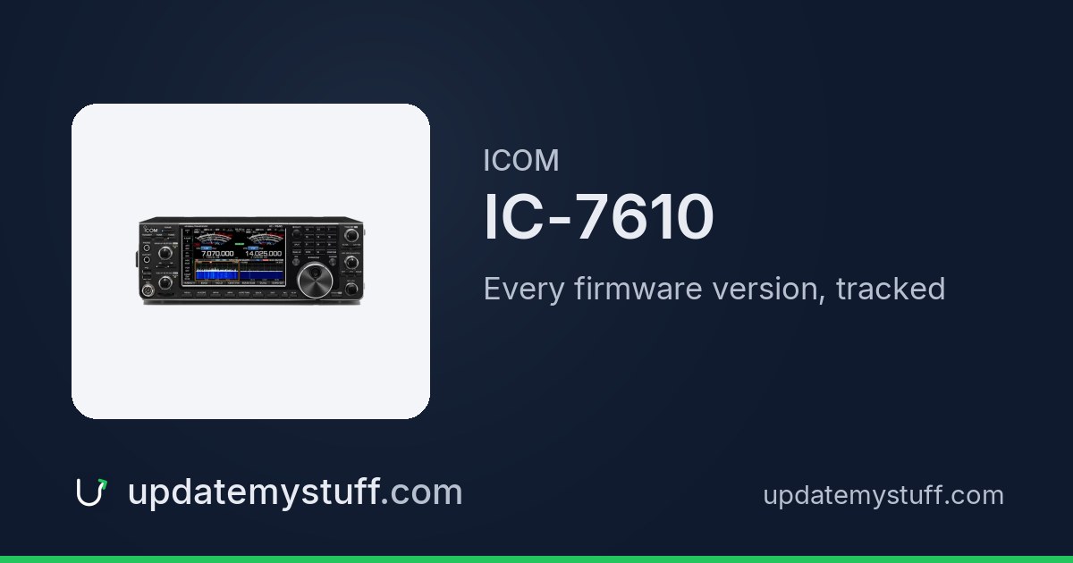 Icom IC-7610 firmware — latest version 1.45 (Dec 5, 2025) — Ham radio ...